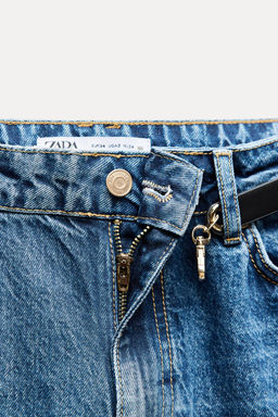 Z1975 MID-WAIST WIDE-LEG BELT JEANS - Zara фото 7