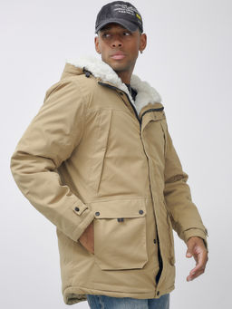 Парка мужская зимняя удлиненная с мехом хаки цвета 8753G - Mtforce фото 8