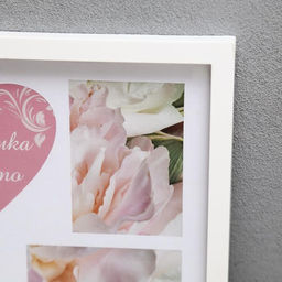 Фоторамка-коллаж на 5 фото Сердце, пластик, белый, (пластиковый экран)