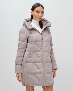 Куртка зимняя женская классическая с капюшоном светло-коричневого цвета 7671SK - Visdeer фото 8