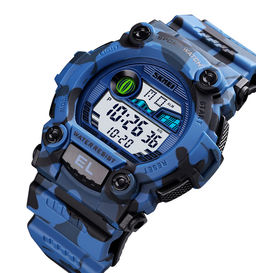 Часы наручные Skmei мужские электронные спортивные 1633blue-camo