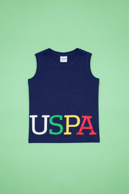 Детская темно-синяя футболка со спортивным рисунком Неожиданная скидка в корзине