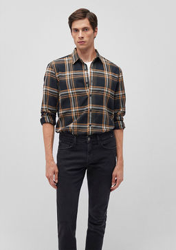 Kareli Lacivert Gomlek - Mavi фото 2