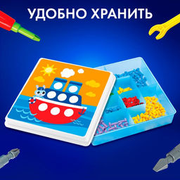 Конструктор винтовой Конструктики с шуруповёртом, 223 детали - Unicon фото 3