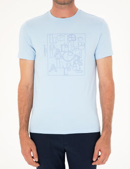 Голубая зауженная футболка с круглым вырезом - Cacharel фото 6