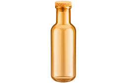 Бутылка стеклянная 1 л 8,7*8,7*27,5 см Glaskraft с пробковой крышкой, оранжевая - Elan gallery фото 4