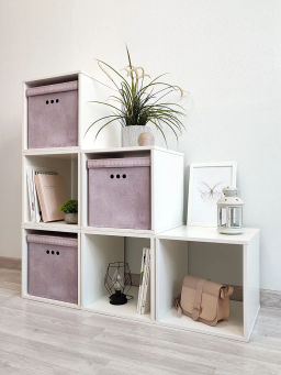 VAL LV-BCTN-3Kmono Короб картонный, квадратный, 31.5*31.5*31.5 см, монохром, набор 3 шт., LAVANDE, шт - Valiant фото 4