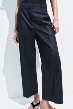 PANTAL?N RAYA PLANCHADA MEZCLA LANA ZW COLLECTION / Marino - Zara фото 2