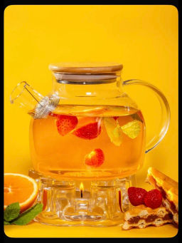 Чайник заварочный стекло с фильтром-пружинкой Гранат, 900 мл и Горелка под чайник Звезда - Fujian Province Guang Fu Tea фото 5