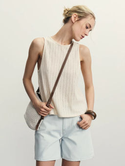 Джинсовые шорты А-силуэта / Zarina фото 24