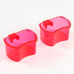 Цена за 2 шт. Миска для птиц с креплением к прутьям 5х3,5 см, красная