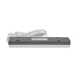 S-GSR5-3 U2C1 WHITE/GREY Сетевой фильтр серии Standard, шнур 3м (Пвс 3х0,75), 5 гнезд, с/з, 2USB+1TYPE C, 10A, 2500Вт. Белый/серый. TM Uniel
