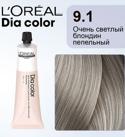 Dia color 9.1 Очень светлый блондин пепельный краска-блеск без аммиака, 60 мл Loreal