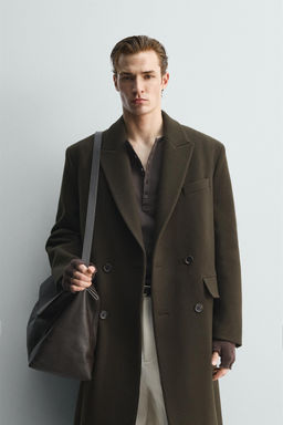 LIMITED EDITION WOOL BLEND DOUBLE-BREASTED COAT - Zara фото 2