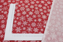 Бязь Белые снежинки цв.винтажный темно-красный, ш.1.5м, хлопок-100%, 120гр/м.кв - Купава фото 3