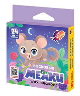 Набор воск. мелков Луч ZOO 24 цв. шестигранные смываемые 8 мм