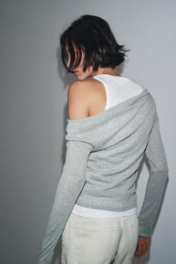 ASYMMETRIC LAYERED-EFFECT T-SHIRT - Zara фото 3