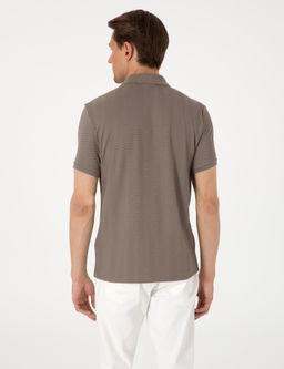 Koyu Vizon Slim Fit Polo Yaka Ti__rt - Pierre cardin фото 5
