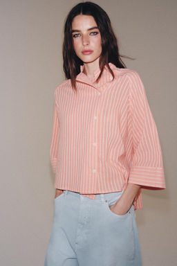 CAMISA ASIM?TRICA RAYAS ZW COLLECTION / Salm?n - Zara фото 6