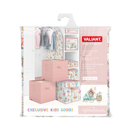 Короба стеллажные, без крышки, 28*28*28 см, набор 3 шт., розов., ПУТЕШАСТИКИ, шт - Valiant фото 6