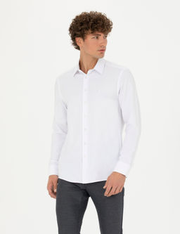 Beyaz Slim Fit Uzun Kollu G_mlek
