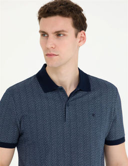 Lacivert Slim Fit Polo Yaka Ti__rt