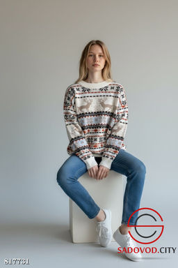 Свитер женский с оленями - Bruno фото 3