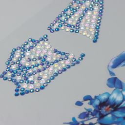 Наклейка - стразы на лицо Крыло бабочки и цветы, 16?17 см