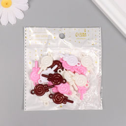 Цена за 2 шт. Декор для творчества пластик «Леденец на палочке», набор 20 г, 3.3×1.5×0.3 см, МИКС