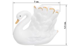 Вазочка п/зубоч. 7*3,5*5,5 см 25 мл Лебедь белая, золото - Elan gallery фото 2