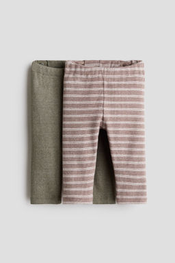 Pack de 2 leggings de algod?n acanalado