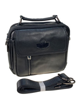 Сумка мужская из натуральной кожи, цвет черный