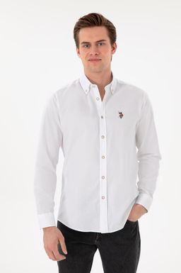Erkek Beyaz Uzun Kollu Basic G_mlek Sepette S_rpriz _ndirim - U.s. polo assn фото 3