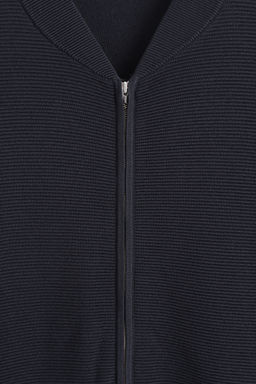 TEXTURED KNITTED BOMBER JACKET