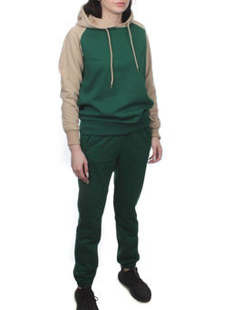 NOE103 BEIGE/GREEN Костюм спортивный женский (хлопок 90%, полиэстер 10%) - Fashion фото 5