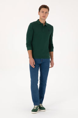 Erkek Slim Fit Polo Yaka Koyu Ye_il Basic Sweatshirt - U.s. polo assn фото 4