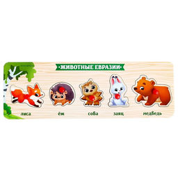 Рамка - вкладыш «Животные Евразии», 5 вкладышей
