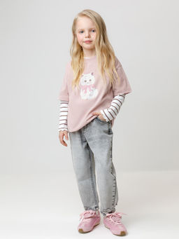 КР 302809/розовый лед к577 фуфайка (футболка) для дев - Crockid фото 3