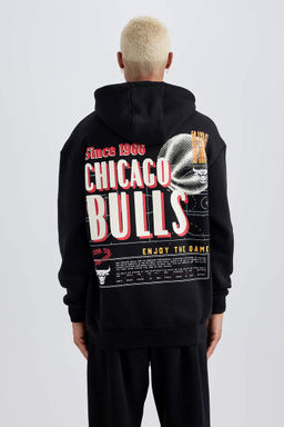 DeFactoFit Толстовка свободного покроя с капюшоном NBA Chicago Bulls  фото 7