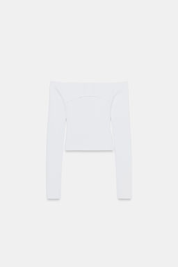 TOP AJUSTADO PUNTO CUT OUT / Blanco - Zara фото 4