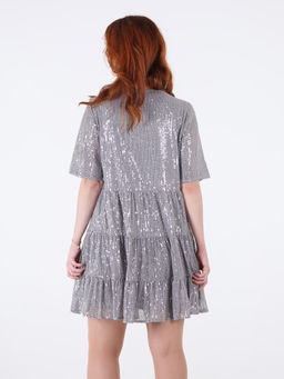 Платье серебряное нарядное