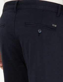 Lacivert Slim Fit Kanvas Pantolon