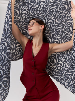 Большой, мягкий, тонкий и очень нежный двусторонний палантин с рисунком - Tantino фото 5