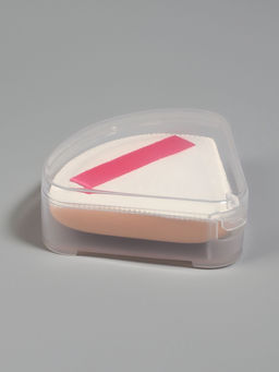 Спонж для макияжа, с держателем, d=5 см, в футляре, треугольный, бежевый