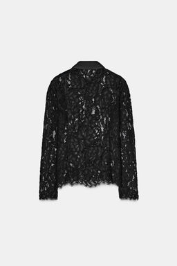 CAMISA ENCAJE ZW COLLECTION / Negro