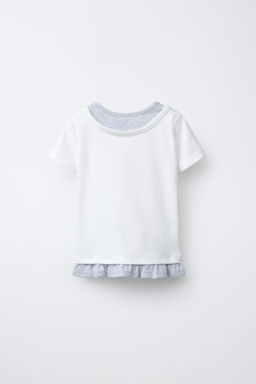 EMBROIDERED STAR T-SHIRT WITH MOCK COLLAR - Zara фото 2