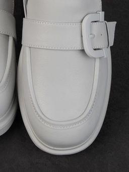 03-PDJ71-3 LT. GRAY Лоферы женские (натуральная кожа)