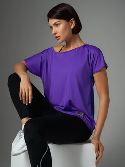 Футболка свободного силуэта удлиненная на одно плечо