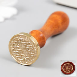 Печать для сургуча с деревянной ручкой «Ястреб» 3×3 см