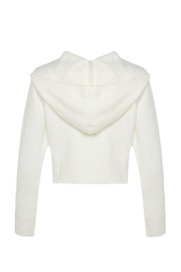 TRENDYOLMILLA Ekru Crop Kapusonlu Buklet Triko H?rka TWOAW24HI00370  фото 7